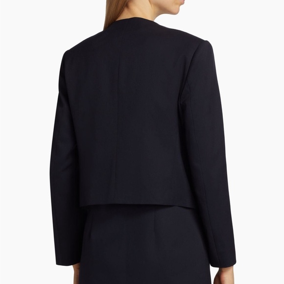 Frame Button Front Blazer Jacket in Navy Blue - Picture 3 of 7